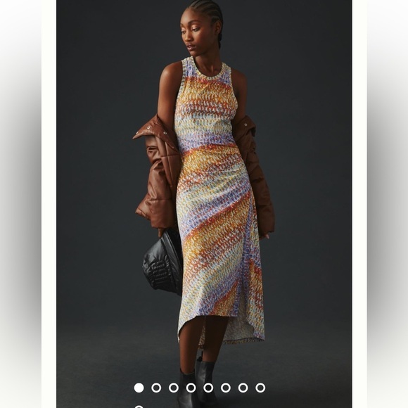 ANTHROPOLOGIE Daily Practice Purple Motiff Treasure Dress size small - Picture 5 of 16